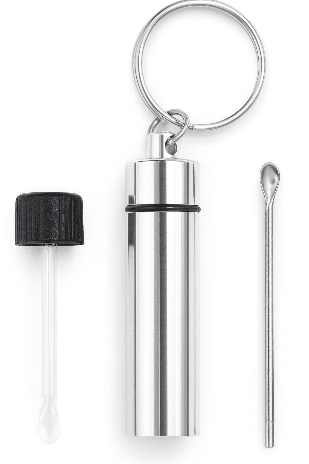 Baller-Fläschchen mit Teleskoplöffel + Aufbewahrungsbox mit Anhänger und Löffel