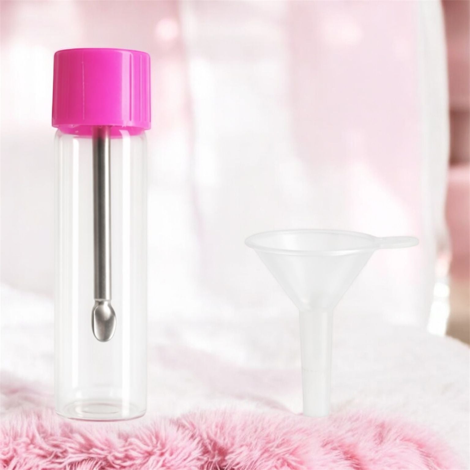 Baller-Flaeschchen_mit_Teleskoploeffel_Mini-Trichter_Durchsichtig_Pink