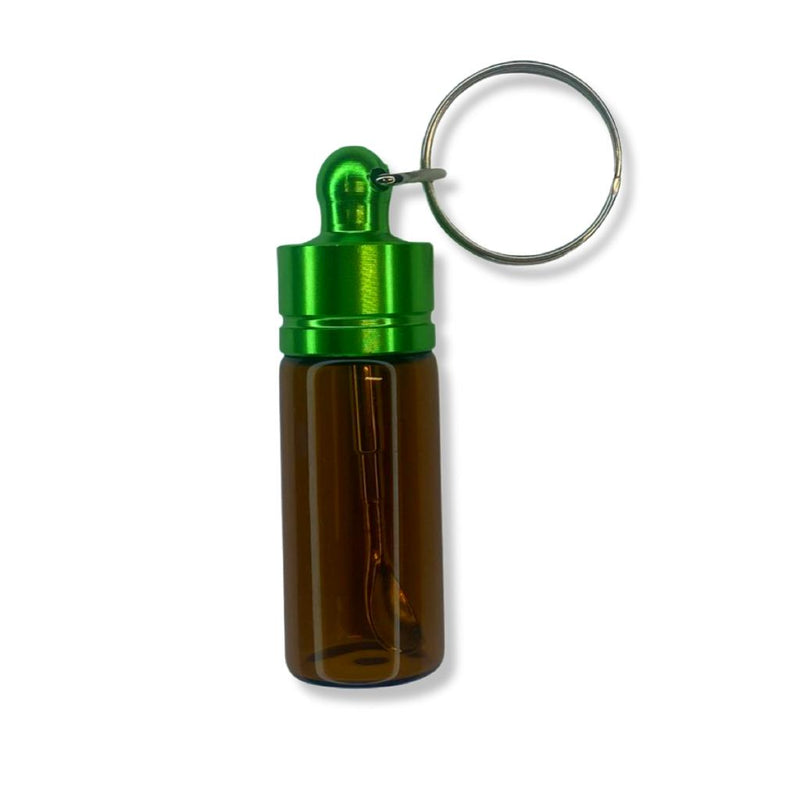 Baller bottle - dispenser - with telescopic spoon and green key ring