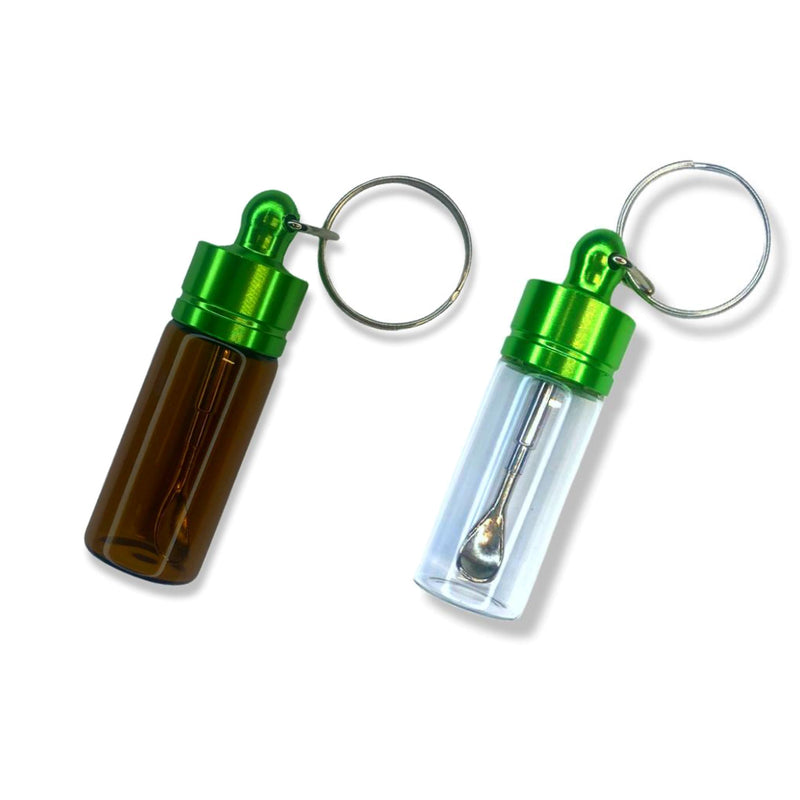 1 x Baller bottle - dispenser - with telescopic spoon and green key ring