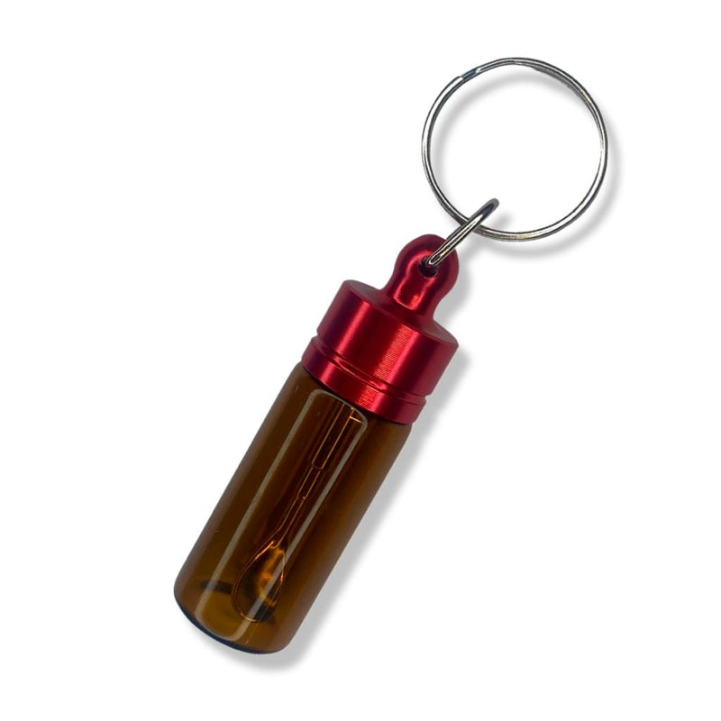 Baller bottle - dispenser - with telescopic spoon and key ring in red
