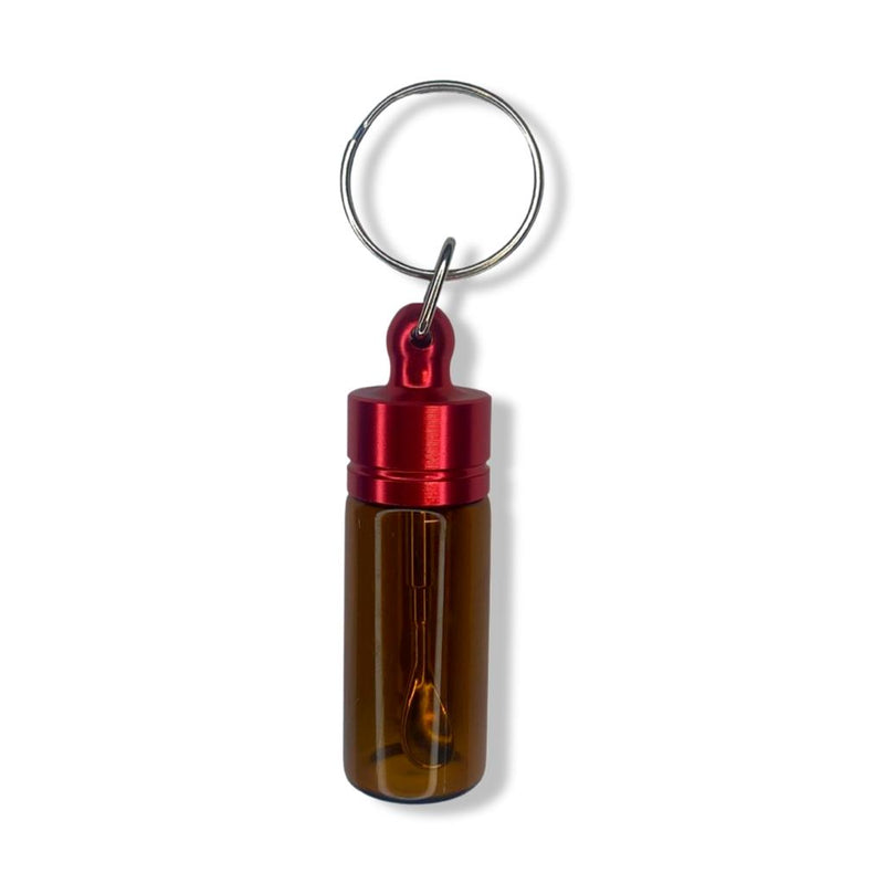 Flacon Baller - distributeur - avec cuillère télescopique et porte-clés en rouge