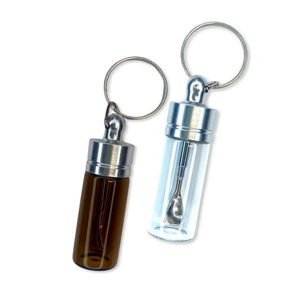 1 x Baller bottle - dispenser - with telescopic spoon and silver key ring