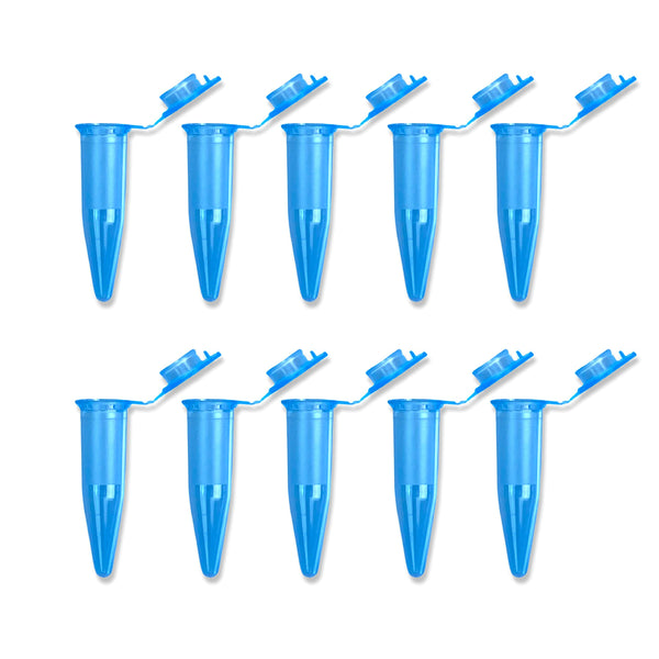Capsule set (10 pieces) with quantity indication Sniff Snuff storage resealable plastic fabric capsule micro-tubes 1.5 ml blue