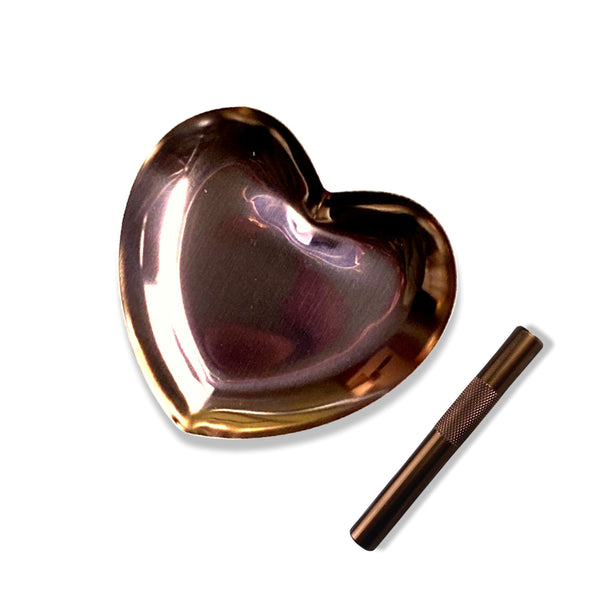 Heart metal board drawing pad/construction pad noble & tube in bronze/brown
