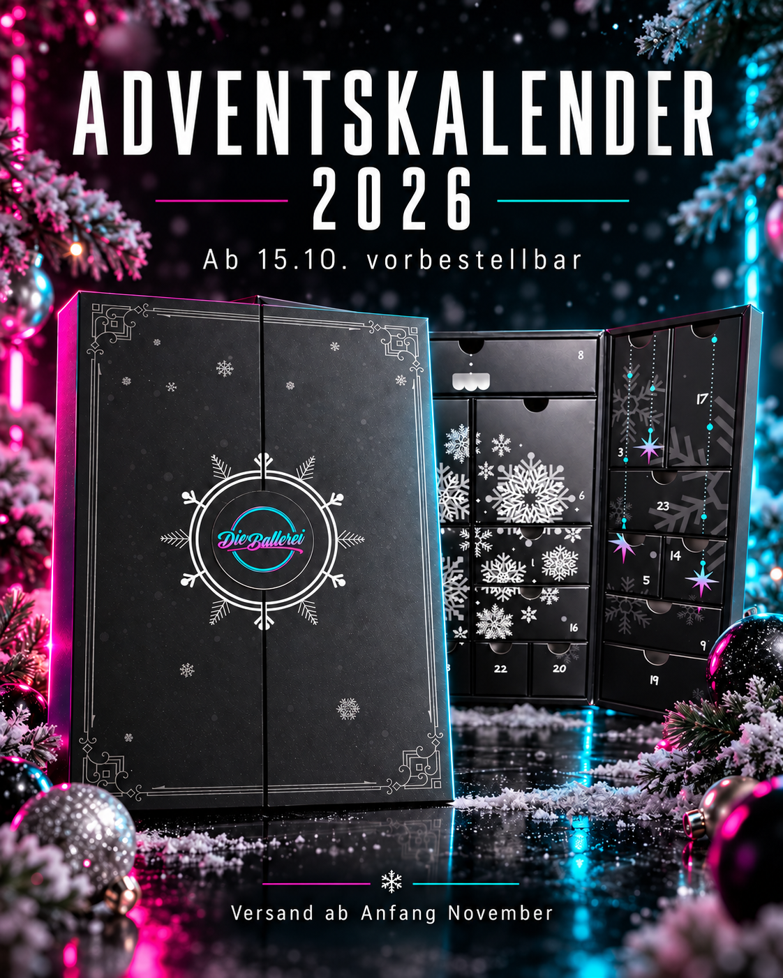 Limitierte Auflage: Die Ballerei Adventskalender 2026 - Überraschungen im Wert von rund 290,00€ Christmas Calendar