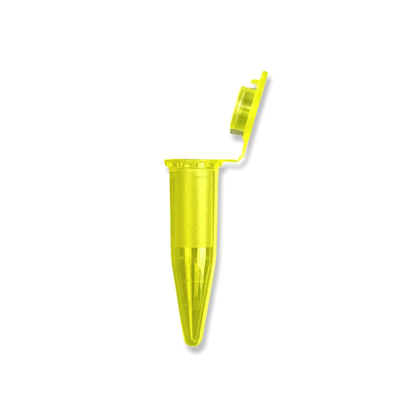 Kapsel Set (10 Stück) mit Mengenangabe Sniff Snuff Aufbewahrung wiederverschliessbar Plastik Stoffkapsel Micro-Tubes 1,5 ml Gelb