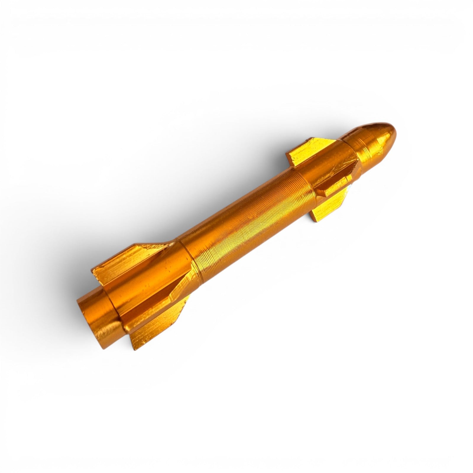 Goldenes Aluminium-Ziehröhrchen (7,7 cm) in Raketen-Optik – Kompakt & Modern