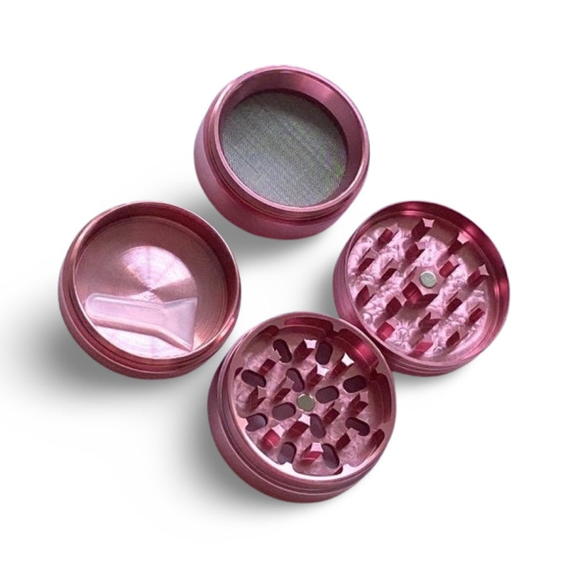 Grinder Rosé Pink 4 Schichten Aluminium mit Magnet Smoking Mühle (60mm) Rosa