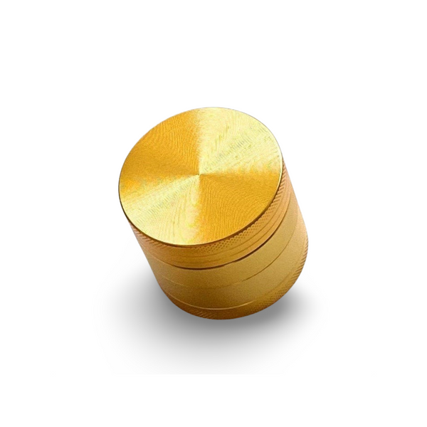 Grinder in edlem Gold  (50mm) 3 Schichten Aluminium mit Magnet Smoking Mühle Cookie Stoner Herb Weed Mühle