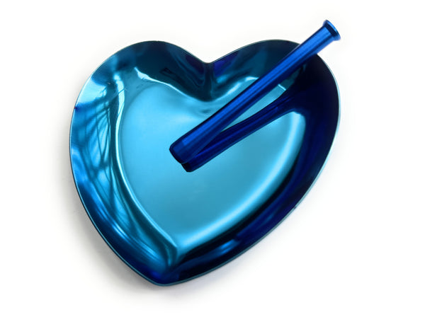 Bloc à dessin/bloc de construction en métal cœur bleu noble et tube en bleu