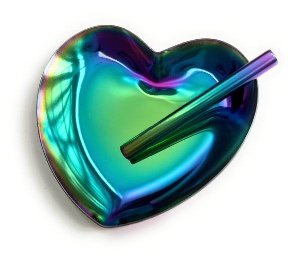Rainbow heart metal board drawing pad/construction pad noble & tubes in colorful rainbow colors