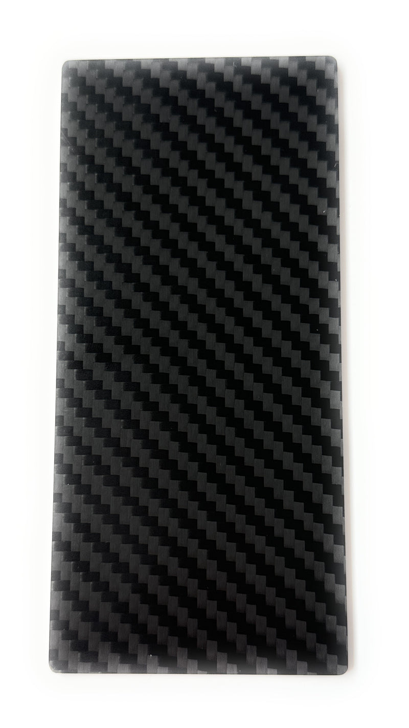 Exclusive square carbon fiber base "To Go" in pocket/mobile phone display format made of durable and long-lasting carbon, very stable and elegant