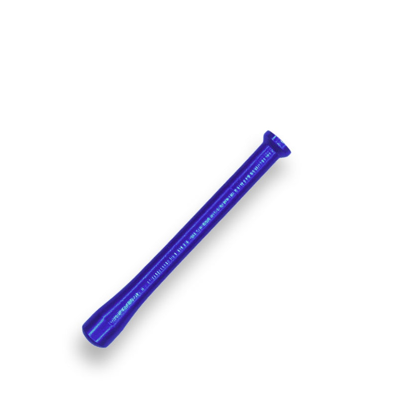 2 x Tube de dessin de paille en métal coloré, reniflard de chauve-souris, Tube Nasal, renifleur de balles (bleu et argent)