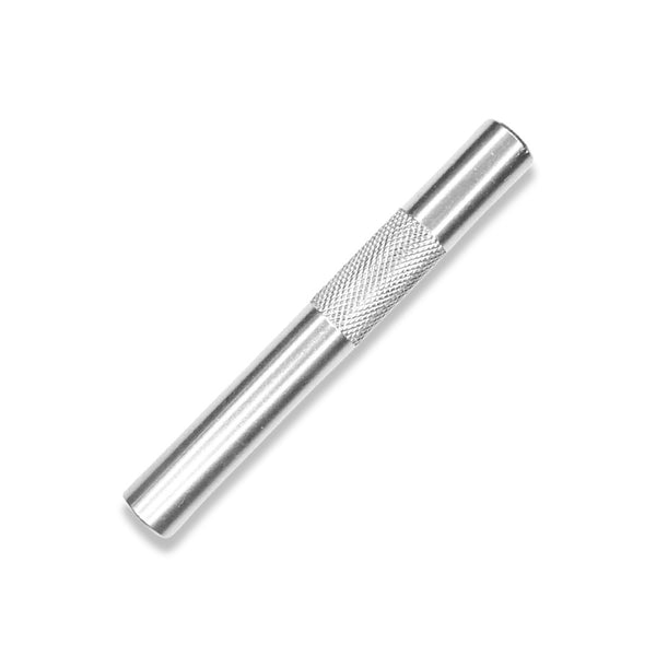 Tube made of aluminum - for your snuff - pull tube - snuff - snorter dispenser - length 70mm (silver)