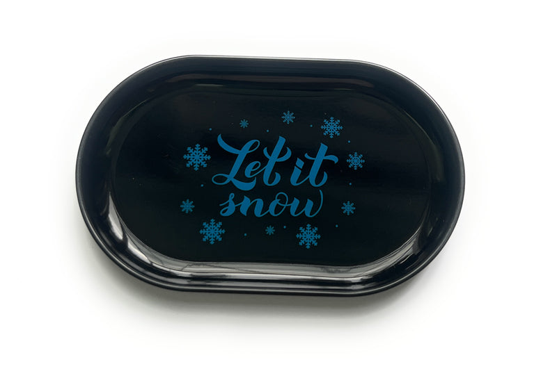 SET Let it snow blue 1x metal (sheet metal) board including drawing tube and Let it snow card/chopping card