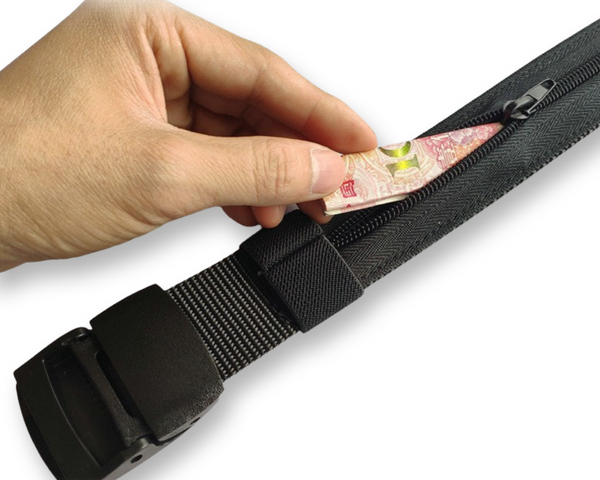Black belt with secret compartment - security and style in one