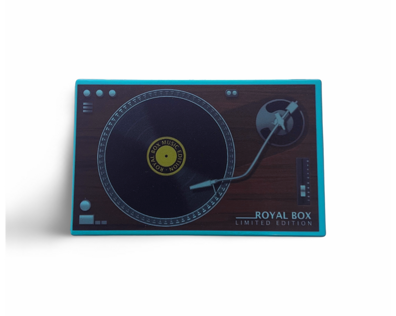Royal Box avec tube intégré pour tabac à priser pour tourne-disque nomade noir / bleu