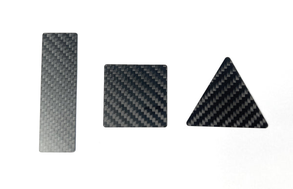 Jeu de 3 cartes hack en véritable fibre de carbone "TO GO" - carte à tirer et hack noire, stable et élégante en carbone