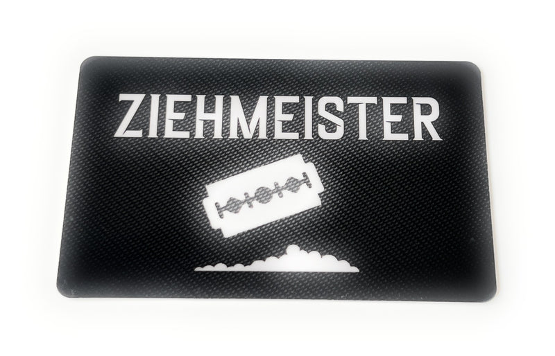Card "ZIEHMEISTER" in carbon look in EC card/ID card format for snuff - hack card -