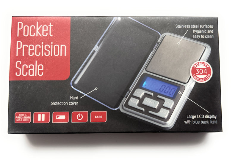 Pocket precision scale/fine scale with protective cover including batteries