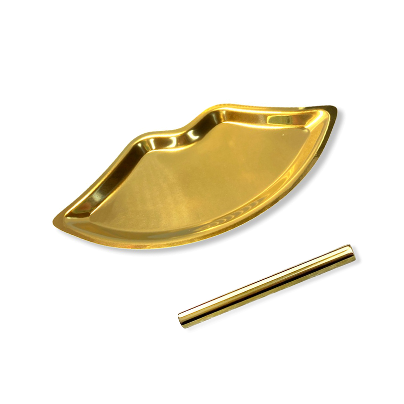 SET Gold Lips 1x metal board incl. 1 drawing tube drawing pad Classy Edel
