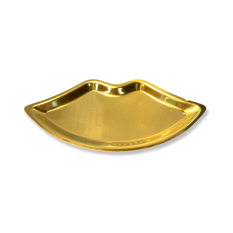 SET Gold Lips 1x Metall Brettchen inkl. 1 Ziehröhrchen Ziehunterlage Classy Edel