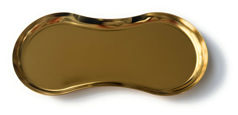 SET Gold Oval 1x Metall Brettchen inkl. 1 Ziehröhrchen Ziehunterlage Classy Edel