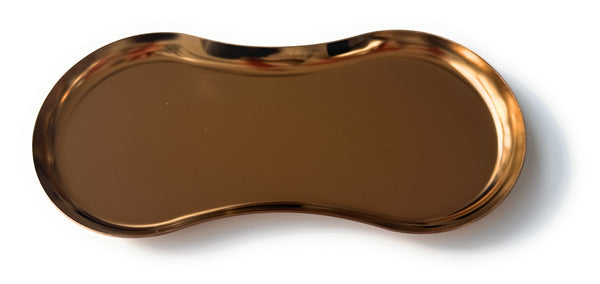 SET Braun/Bronze/Rosé Gold Oval 1x Metall Brettchen inkl. 1 Ziehröhrchen Ziehunterlage Classy Edel