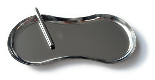 SET Silver Oval 1x planche métallique avec 1 tube à dessin, bloc à dessin Classy Edel