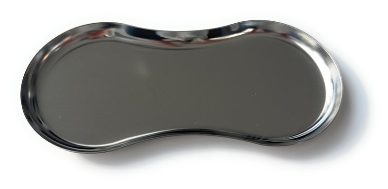 SET Silber Oval 1x Metall Brettchen inkl. 1 Ziehröhrchen Ziehunterlage Classy Edel