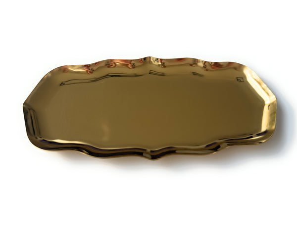 Metall Brettchen im Ornament Stil in gold - Ziehunterlage /Bauunterlage