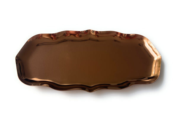 Planche métallique de style ornemental en marron/bronze/rosé - socle à dessin/socle de construction