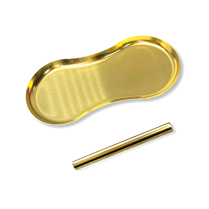 SET Gold Oval 1x planche métallique avec 1 tube à dessin, bloc à dessin Classy Edel