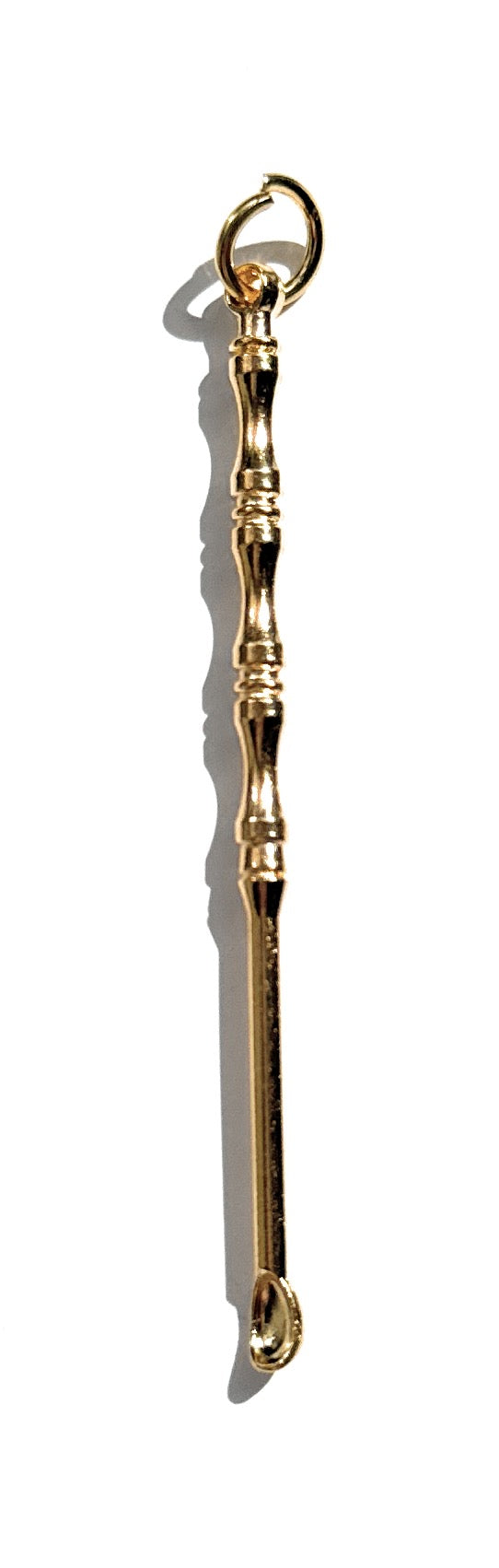 Mini cuillère aspect bambou en or ou argent avec anneau pour attacher à un trousseau de clés, etc. (env. 70 mm) individuellement ou en set