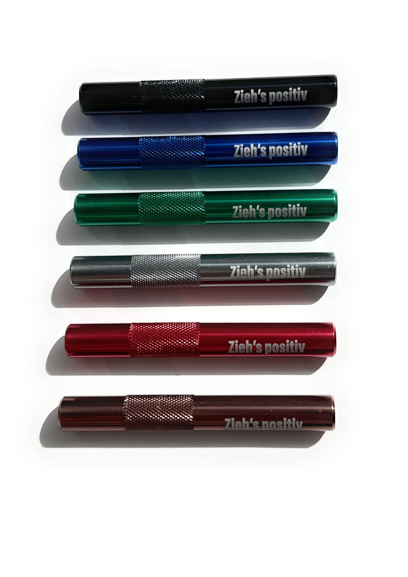 Tube with "Zieh's positive" engraving made of aluminum - for your snuff - drawing tube length 70mm 7 colors to choose from