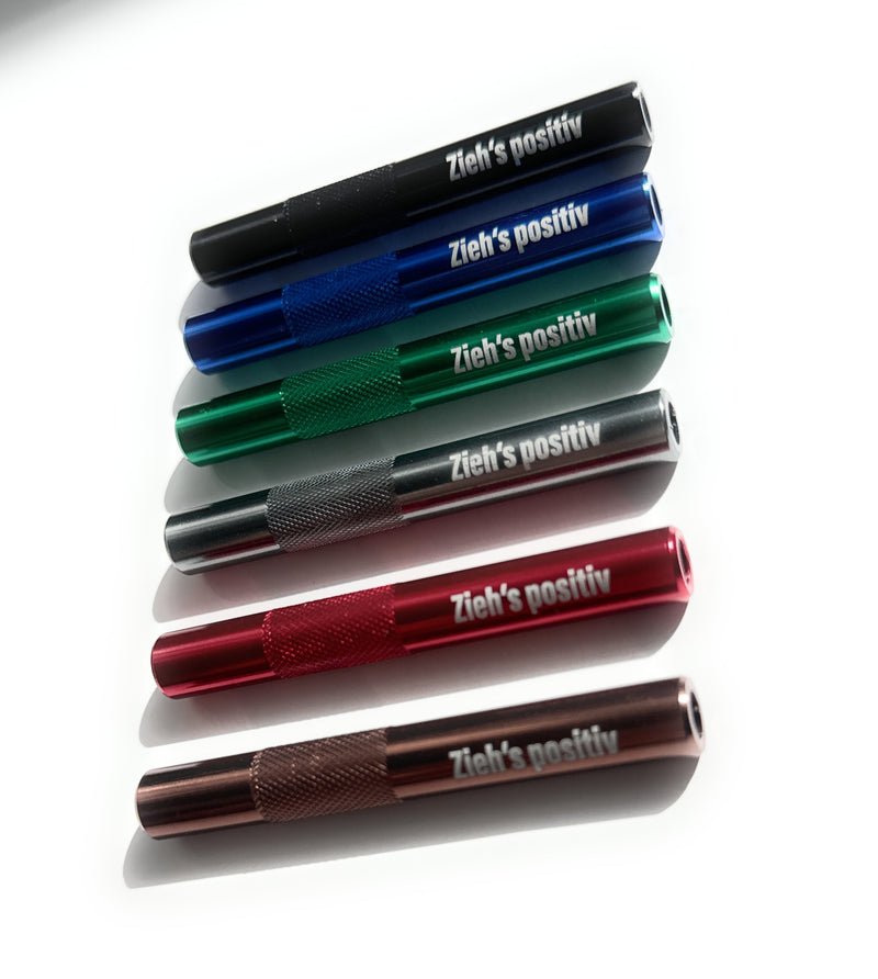 Tube with "Zieh's positive" engraving made of aluminum - for your snuff - drawing tube length 70mm 7 colors to choose from