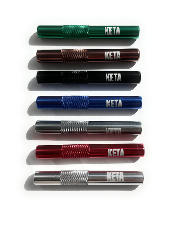 Röhrchen mit "KETA" Gravur  aus Aluminum - für deinen Schnupftabak - Ziehröhrchen Länge 70mm 7 Farben zur Wahl