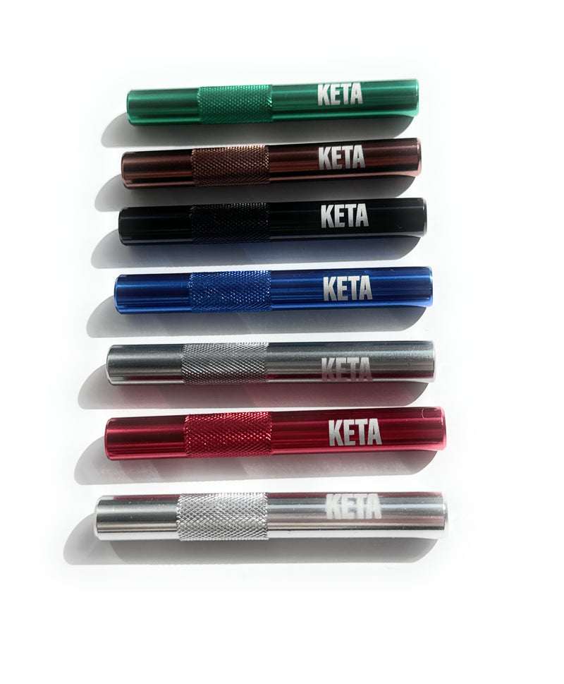 Tube avec gravure "KETA" en aluminium - pour votre tabac à priser - tube à dessin longueur 70mm 7 couleurs au choix