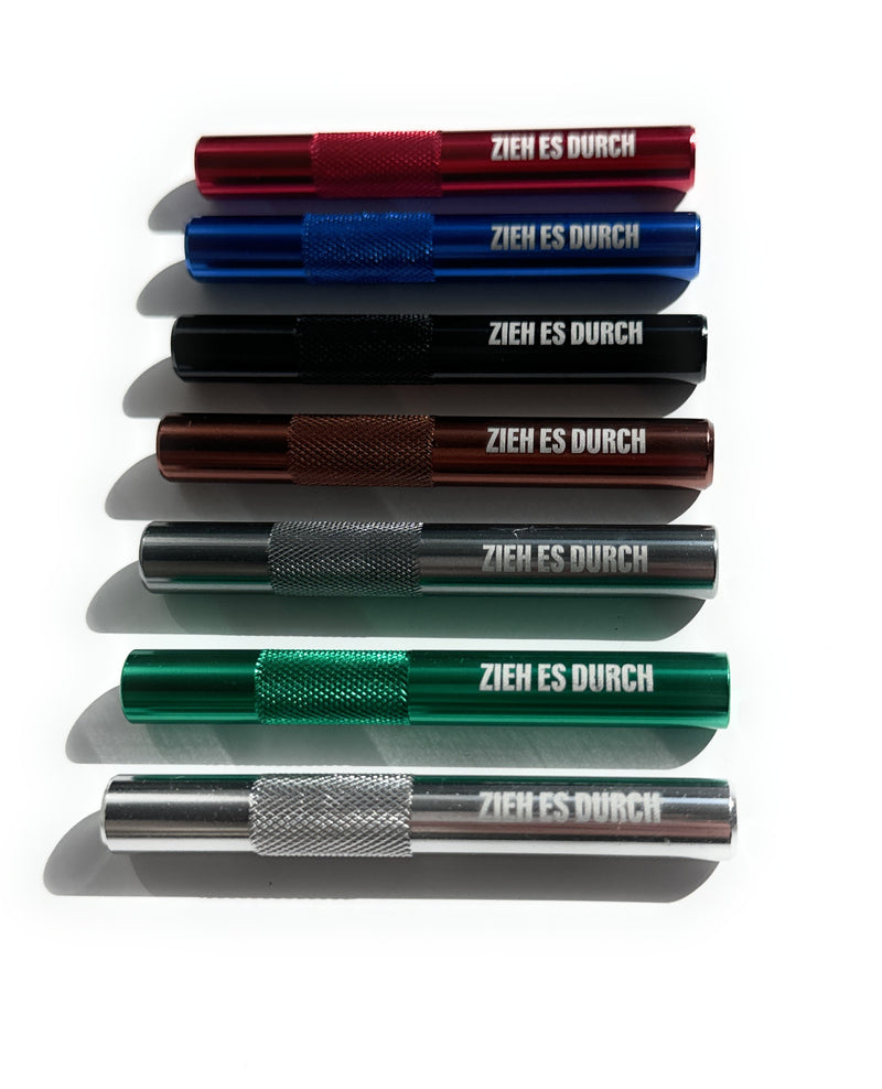 Tube with "pull it through" engraving made of aluminum - for your snuff - drawing tube length 70mm 7 colors to choose from