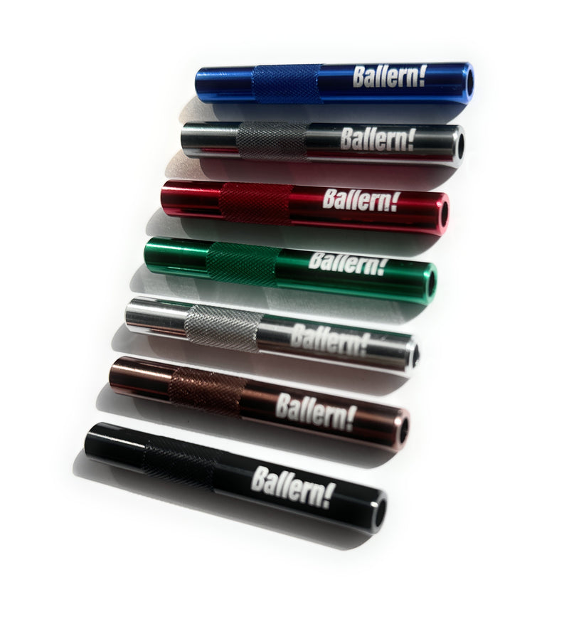 Tubes avec « Ballers ! » Gravure en aluminium - pour votre tabac à priser - tube à dessin longueur 70mm 7 couleurs au choix