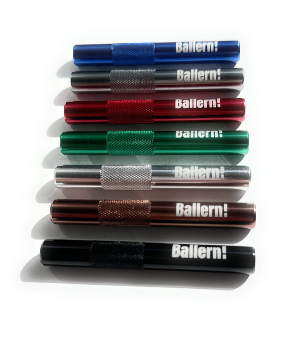 Tubes avec « Ballers ! » Gravure en aluminium - pour votre tabac à priser - tube à dessin longueur 70mm 7 couleurs au choix