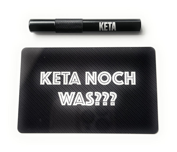 Jeu de tubes en aluminium noir/nervuré (80 mm) avec gravure laser et carte hack « Keta »