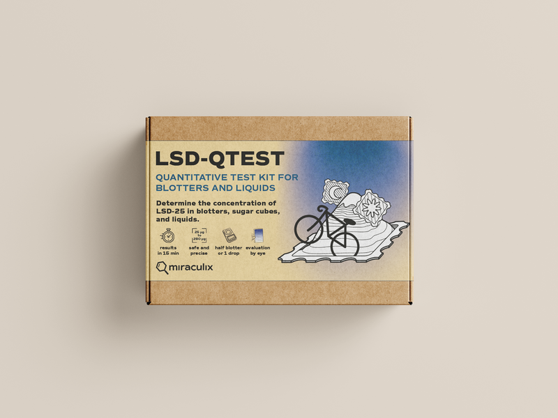 Mobile drug rapid test Drug Screening Miraculix LSD QTest cardboard