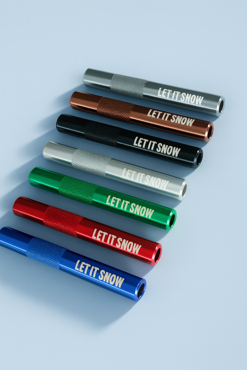 „Let it Snow“ Aluminium-Röhrchen – Stylisch, Robust & Funktional in 7 Farben