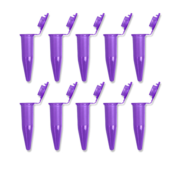 Jeu de capsules (10 pièces) avec indication de quantité Sniff Snuff conservation capsule en tissu plastique refermable microtubes 1,5 ml violet