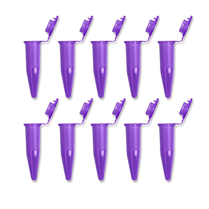 Capsule set (10 pieces) with quantity indication Sniff Snuff storage resealable plastic fabric capsule micro-tubes 1.5 ml purple