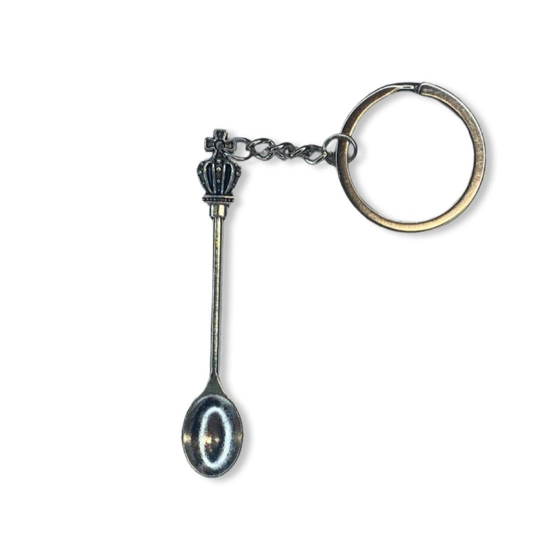 Mini Spoon Pendant Charm Keychain Dispenser Sniffer Snorter Snuff Snorter Powder Spoon Silver