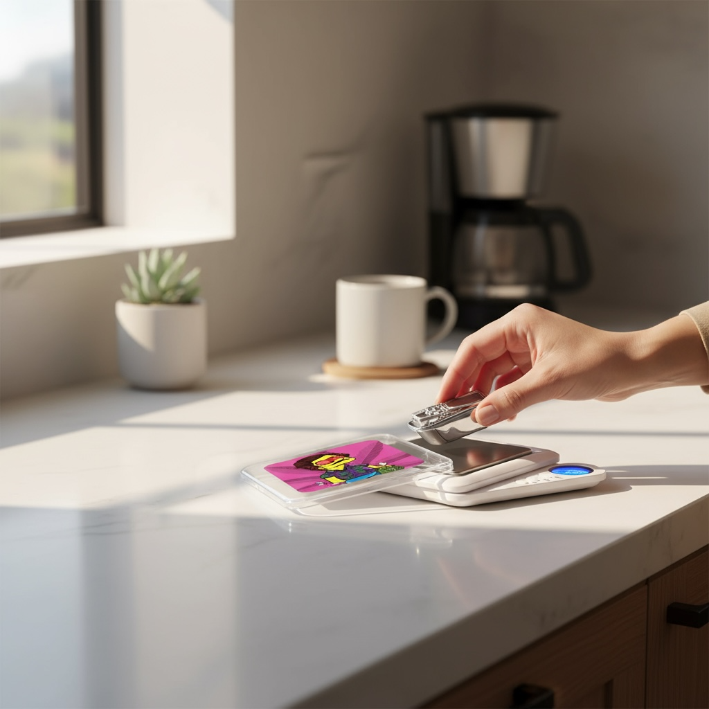 Mini Waage im exklusiven Comic-Look – Für präzise Messungen unterwegs – 100g / 0,01g Genauigkeit