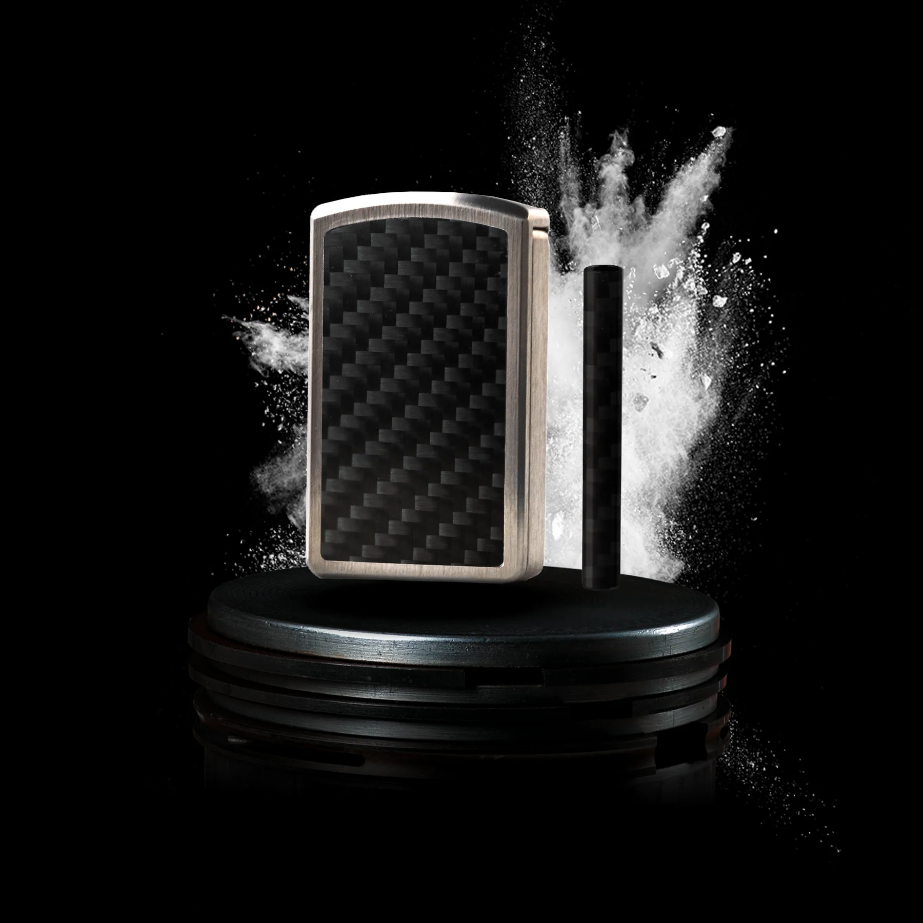 Nysberry – Exklusive Ritual CARBON Edition Edelstahl-Dose mit integriertem Spender im luxuriösem Design